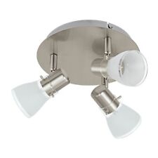 LED Deckenleuchte Deckenlampe Rondell rund PASTENA Glas Weiß Nickel matt 3x 5W