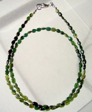 Turmalin Kette grün, 925er Silber Schloss, 33 Karat - grüner - 50 cm -