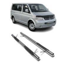Stahl Trittbretter Schwellerrohre für VW T5 T6 Caravelle Multivan 2003-25 Kurzer