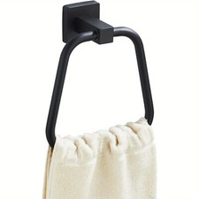 Trapezoid Hand Handtuchhalter Wand montiert Edelstahl Handtuchring Schwarz Neu