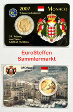 2 Euro Monaco 2007  "Grace Kelly", Coincard, Infokarte ohne MÜNZE!! selten