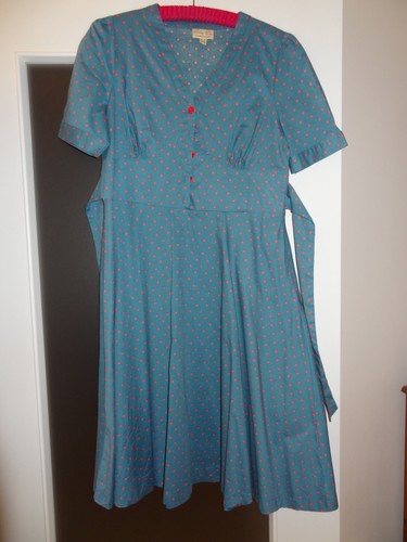 Damen kleid petrol mit pinken - mit,