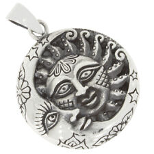 Sonne Mond Anhänger Silber