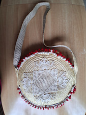 große Schultertasche, Stroh