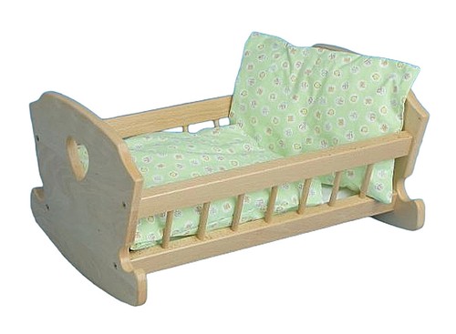 Puppenwiege mit bettzeug - puppenwiege,