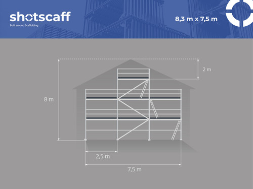 8x7 baugerüst neu nicht - 8x7,5m,