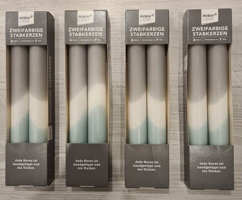 Stabkerzen 8er set grau - set, weis