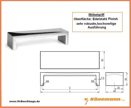 Möbelgriff edelstahl finish - möbelgriff,