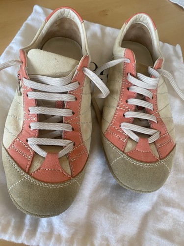 Dior sneakers orange beige - dior,