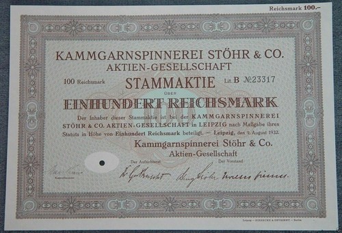 Kammgarnspinnerei stöhr co - kammgarnspinnerei,
