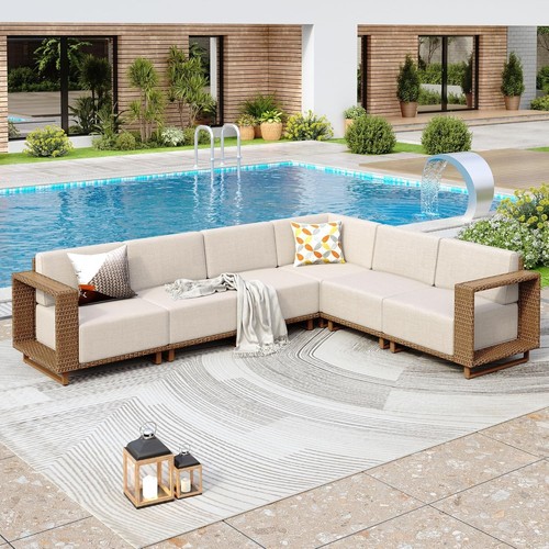 Poly rattan sitzgruppe - rattan, 6