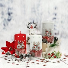 Stumpen Kerzen matt Rentiere