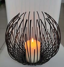Windlicht outdoor, indoor Kerzenhalter Eisen schwarz H21 cm  Dekoration