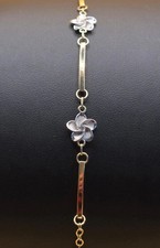 14 Karat Gold Blume CZ Akzent