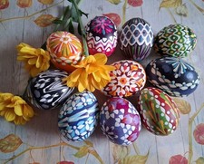 Sorbische Ostereier, 10 Stück,  reine Handarbeit, Tolle Deko