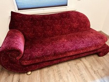 Bretz Gaudi rot Paisley Samt Récamiere Sofa Couch *gebraucht* matt goldene Füße