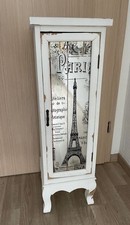 Säulenschrank Antik Schrank verspiegelt Paris Glasschrank Eiffelturm Regal Glas