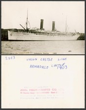 Union Castle Line, Armadale Castle, Dampfschiff Dampfer 1903 alte Echt Fotokarte