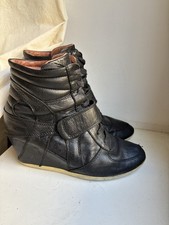 Vintage leather y2k wedges