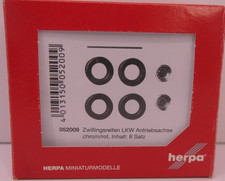 Herpa Zubehör 1:87 - 8 Satz Zwillingsreifen LKW Antriebsachse chrom/rot - 052009