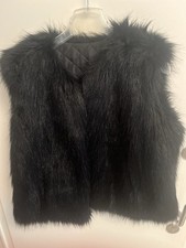 Damen Fellweste Gr. 44 Schwarz