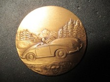 Original Bronze Medaille Porsche 356 Speedster Gravur 1964 Durchm. 3,9 cm Erbe