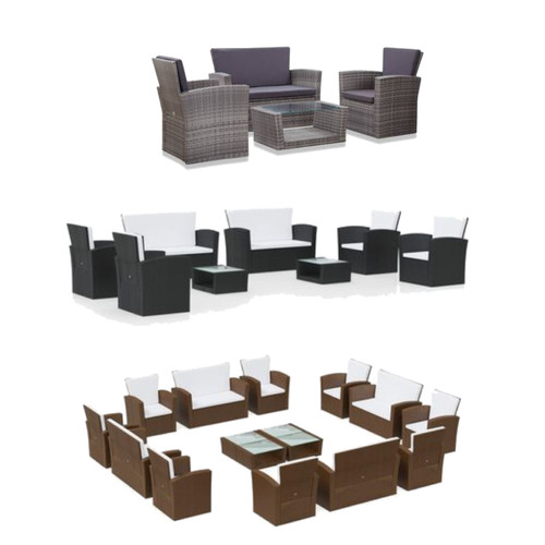 Garten lounge set poly rattan - set,