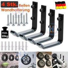 4x Reifenhalter Reifen Wandhalterung f. Autoreifen Felgen Wandhalter Felgenbaum
