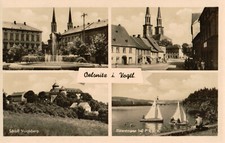 AK Oelsnitz "Ortsansichten" 1956 ungelaufen. Echtes Foto