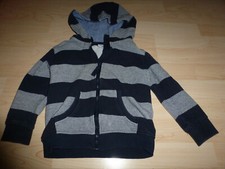 Topolino Kinder Jacke/Sommerjacke mit Kapuze -Größe 110- blau ,grau gestreift
