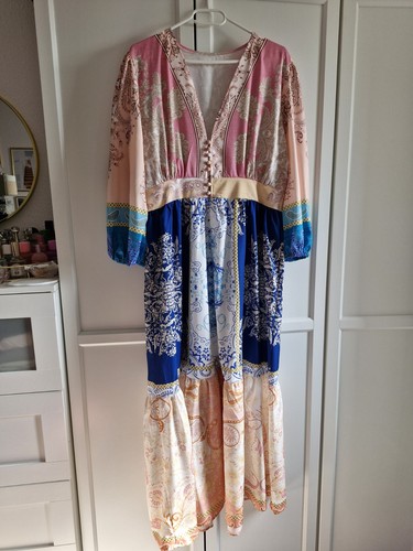 Buntes paisley patchwork kleid - patchwork,