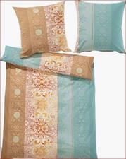 Bettwäsche grün 135x200cm Heine 2tlg Ornamente 40x80cm Gr.1 UVP:49,99€ 10.66