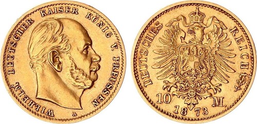 Preußen mark gold 1873 - 10, a