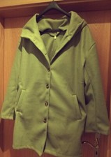 hellgrüne Damen Jacke/Mantel Übergangsjacke Frühling mit Kapuze Gr. M Filzoptik