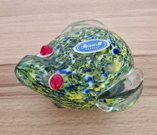 Unikat, Joska Crystal Glas Frosch Handarbeit, bunt marmoriert, Studioglas 