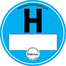 blaue Feinstaubplakette H /