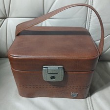 Alter Vintage Schmink Koffer Retro 60er 70er Creation Bermas Paris Retro Leder