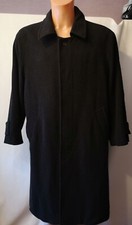 TOM HANBURY Wolle und Kaschmir schwarzer Herrenmantel Größe 50