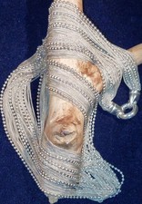 Sterling Silber 925 Halskette Ohrringe Set, Kette Collier Vintage Liquid Silver