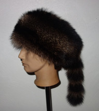 Waschbär pelz mütze - pelz, echtfell