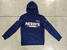 Nike New England Patriots Kapuzenpullover Hoodie Sweate Therma Fit Gr. M Blau 