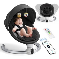 Elektrische Wippe Babywippe Schaukel Wiege APP mit Musik & Fernbedienung Schwarz