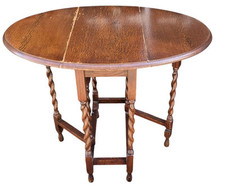 Vintage Eiche Klapptisch Gerste gedrehtes Torbein 2-4 Sitzer 