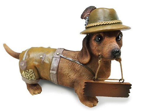 Deko figur dackel tracht 15 - dackel,