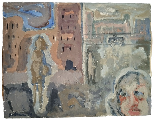 Mario salmaso mid century oil - salmaso,