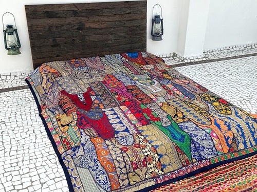 Vintage patchwork tagesdecke - vintage,