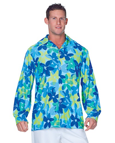 Blaues hippie herrenhemd mit - hippie,