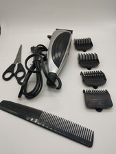 JingYong Haarschneider Schwarz/Silber Kabelgebunden 4 Steckköpfe + Schere+Kamm