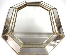 Vintage Italienische Hollywood Regency Achteckige Wand Spiegel – 81.3cm x 61cm –