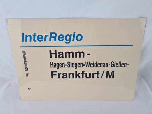Zuglaufschild interregio - zuglaufschild,